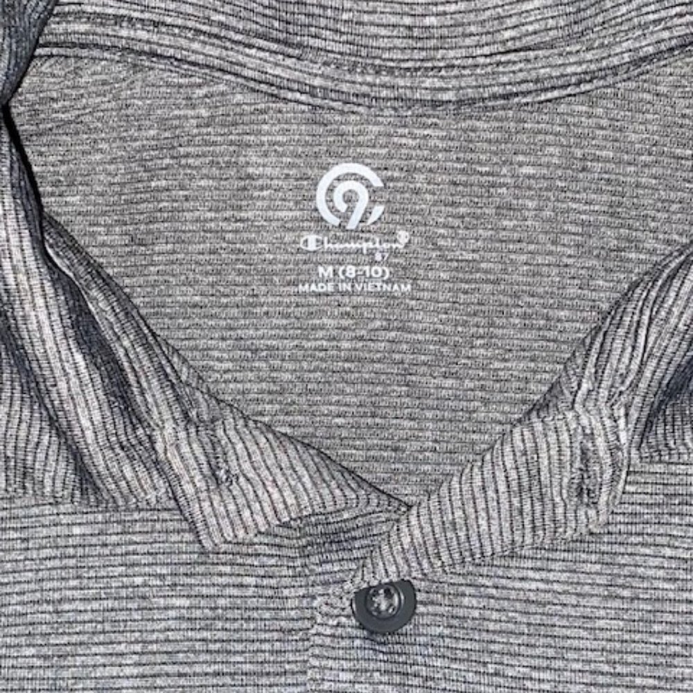 Champion Gray Pinstripe Active Wear Polo Shirt - Picture 8 of 11